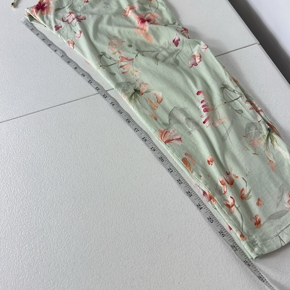 Hanro Sz S Pajama Pant/Lounge Pant Pale Green Floral Cotton/Modal - Picture 8 of 8